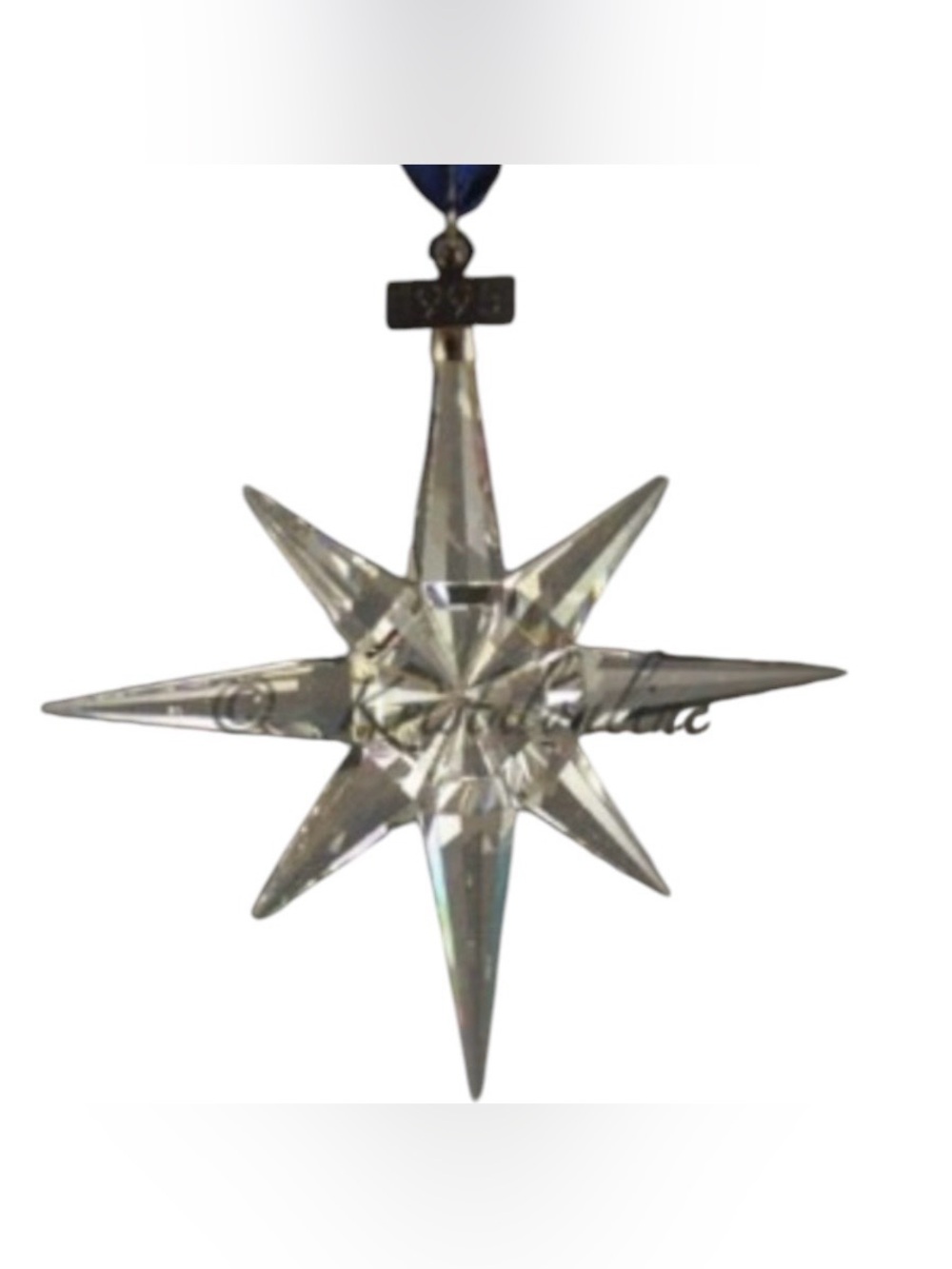 Swarovski Clear Crystal Star Ornament 1995. COA